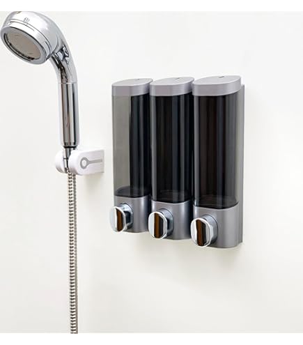 Amazon｜株式会社HJ 壁掛け式シャンプーディスペンサー, 3連タイプ